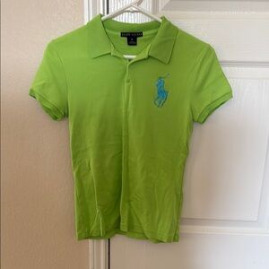 Ralph Lauren Lime Polo with Blue Embroidery